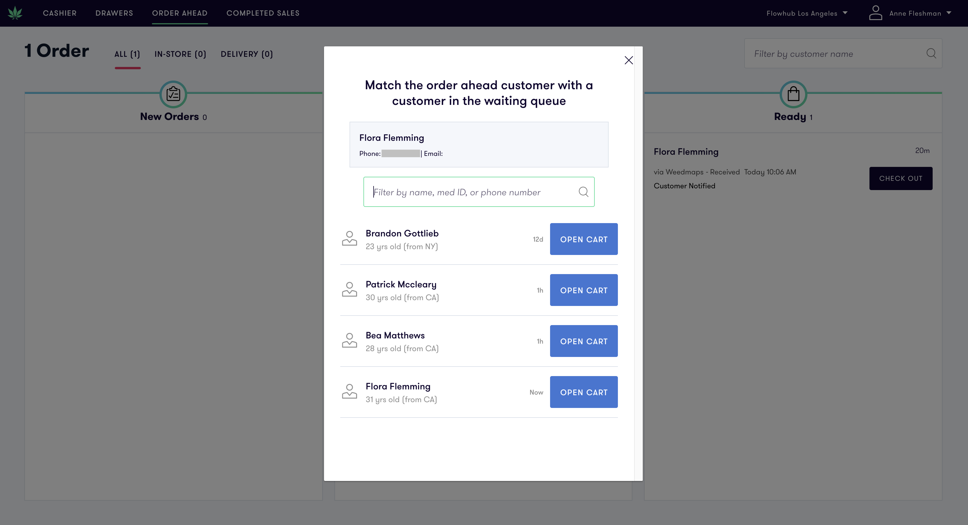 flowhub match customer record