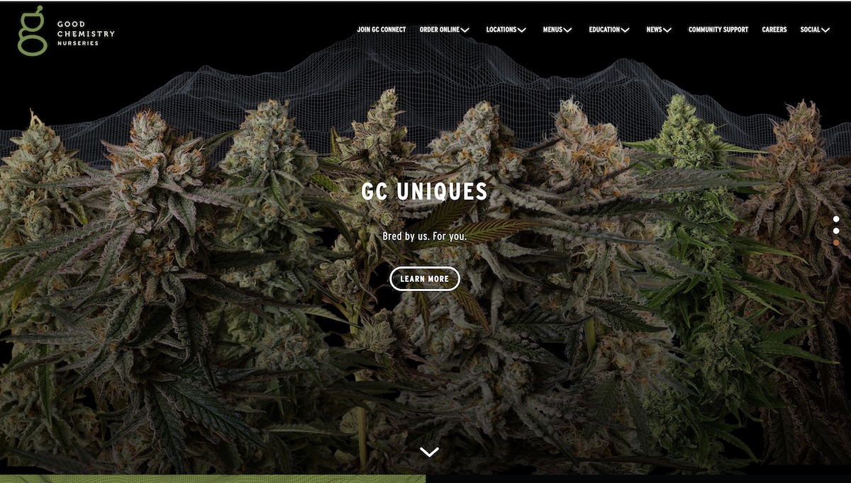 Good Chemistry cannabis dispensary website