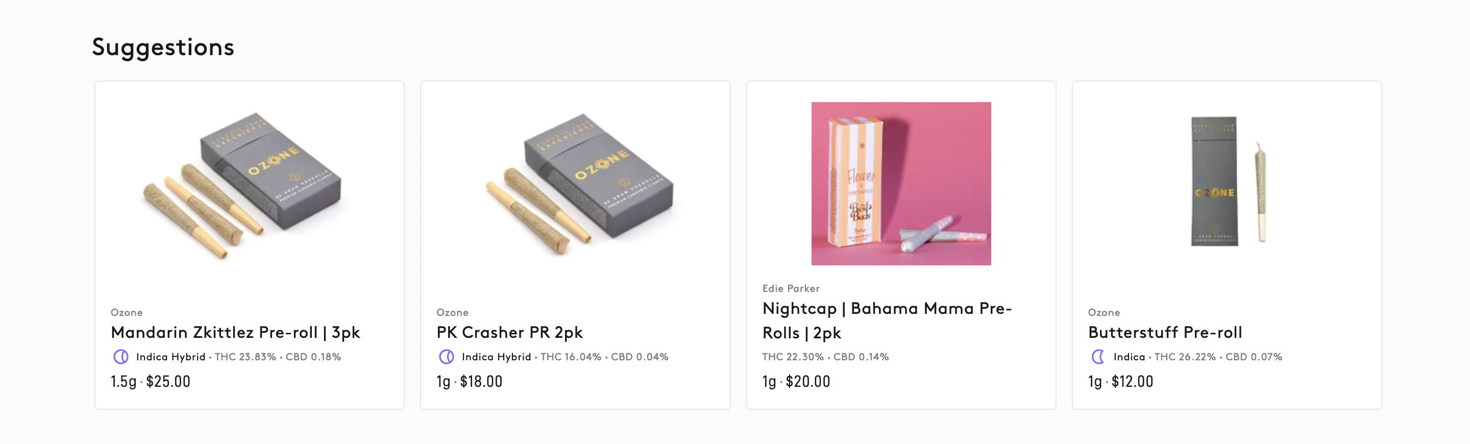 Ascend suggestions menu