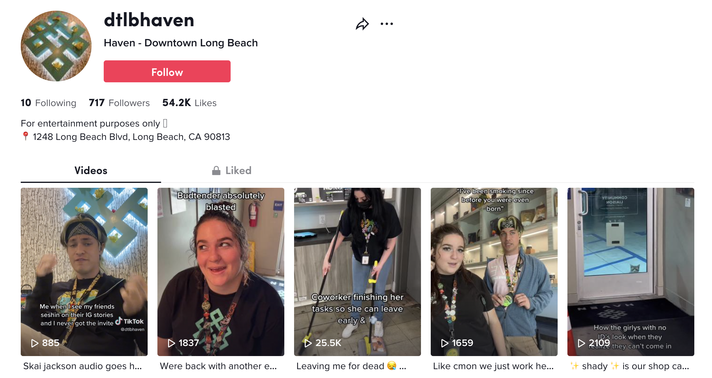 Dispensary TikTok account