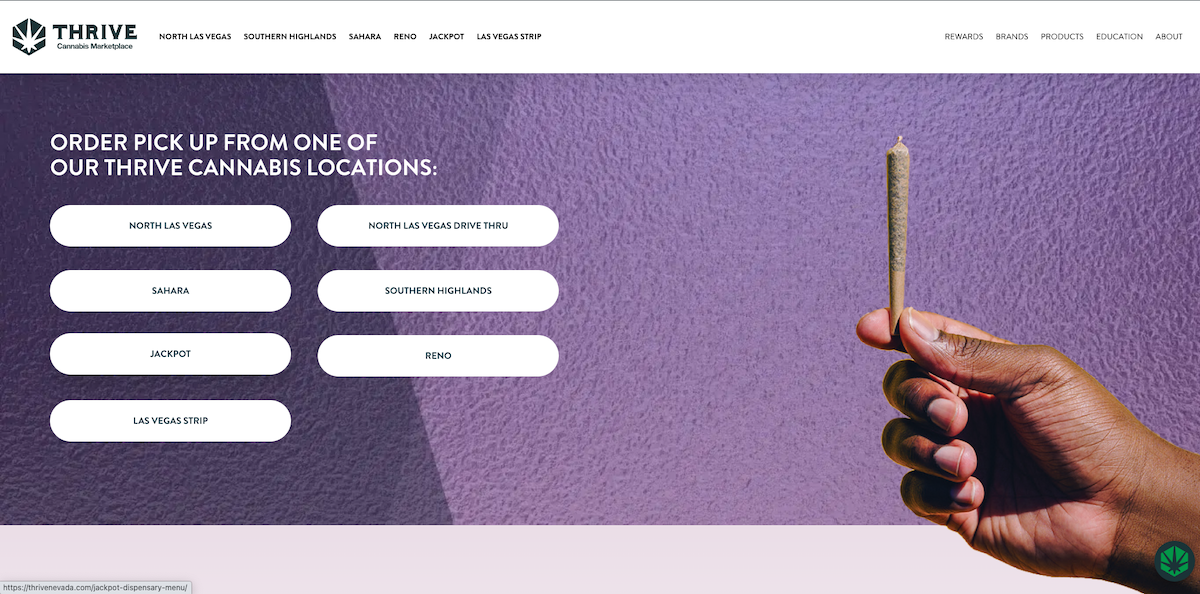 Thrive cannabis website