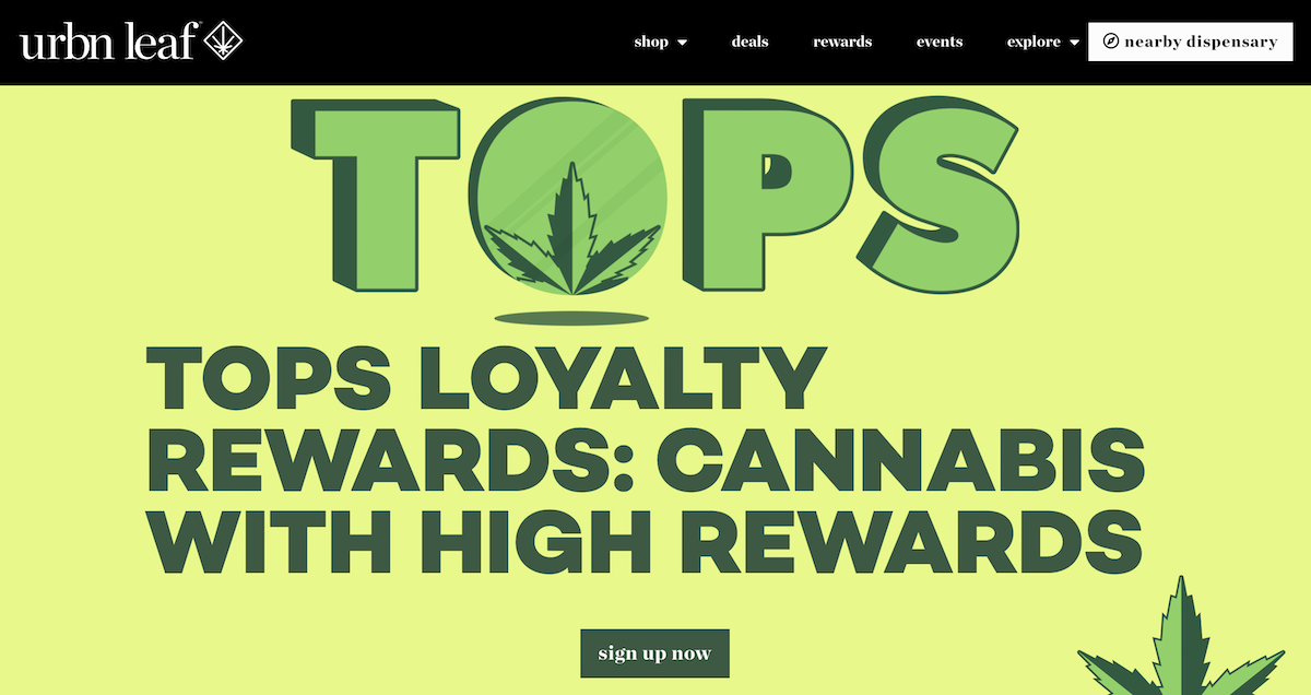 Urbn Leaf cannabis website