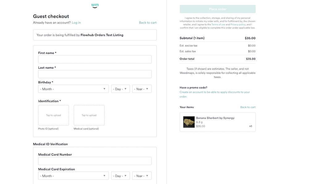Customers place online orders for cannabis in Weedmaps