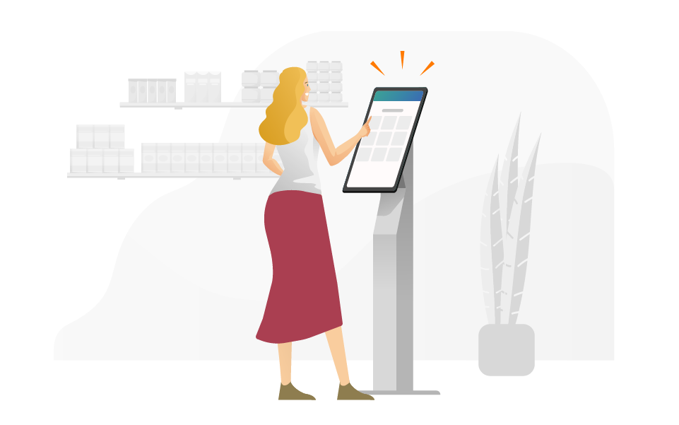 Customer orders marijuana products on a self-service kiosk