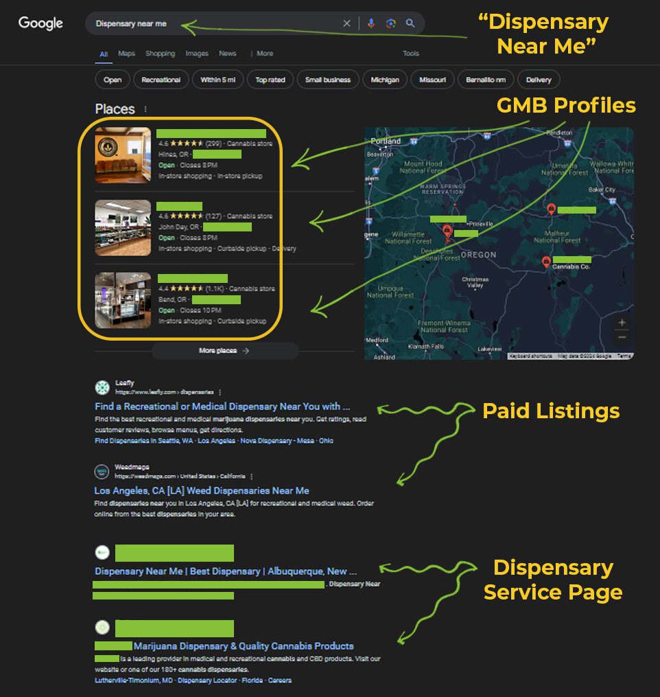 dispensary google search rankings