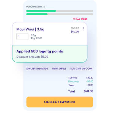 Flowhub loyalty points applied in cart